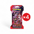 Pokemon Destined Rivals 4-Pack Art Bundle – 4 Booster Packs, Pokemon TCG