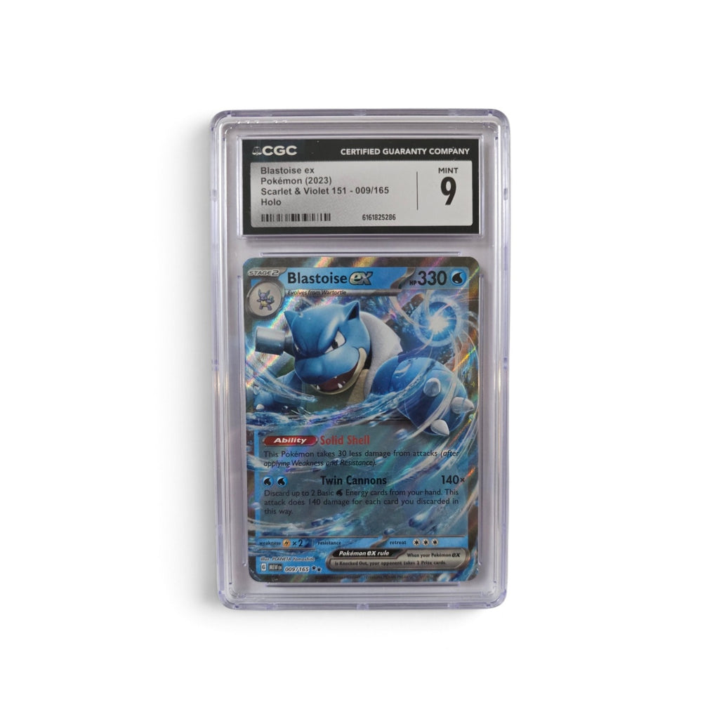 2023 Pokémon Scarlet & Violet 151 BLASTOISE ex 009/165 (Holo) - CGC 9 Mint Graded Slab