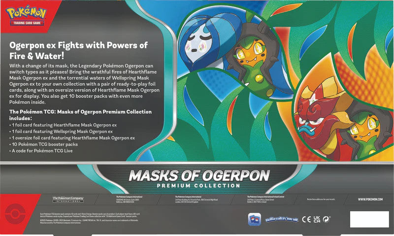 Pokemon Masks of Ogerpon Premium Collection Box – Factory Sealed, 10 Booster Packs & Promo Cards