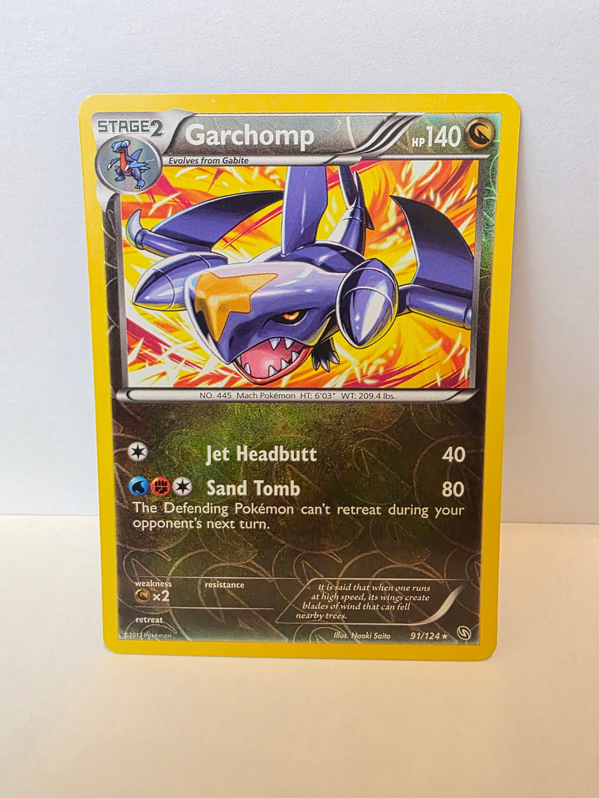 Garchomp 91/124 – Pokémon TCG Dragons Exalted (2012) – Reverse Holo Rare – NM/LP [037]
