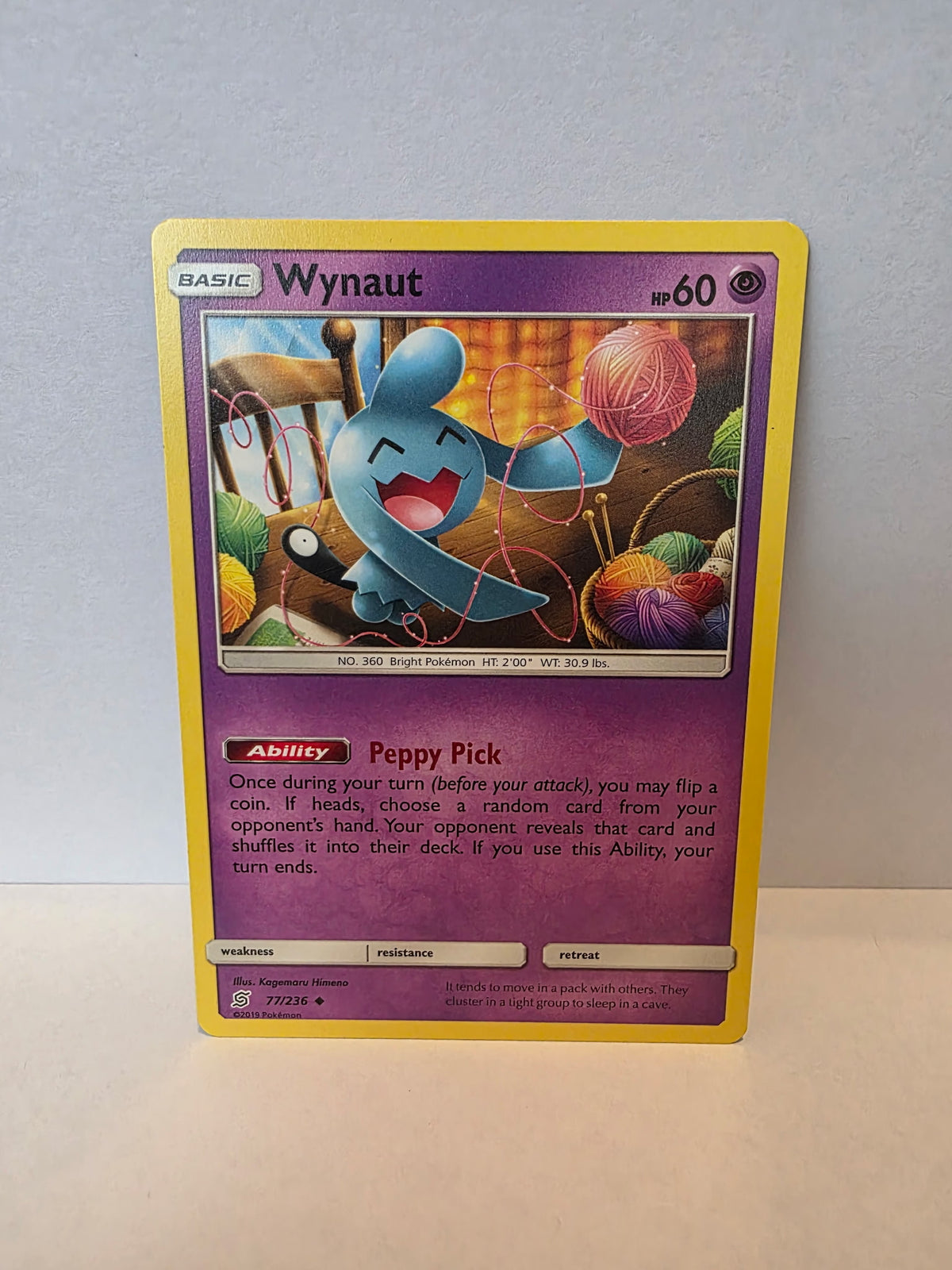 Wynaut 77/236 – Pokémon TCG Unified Minds (2019) – NM [007-8]