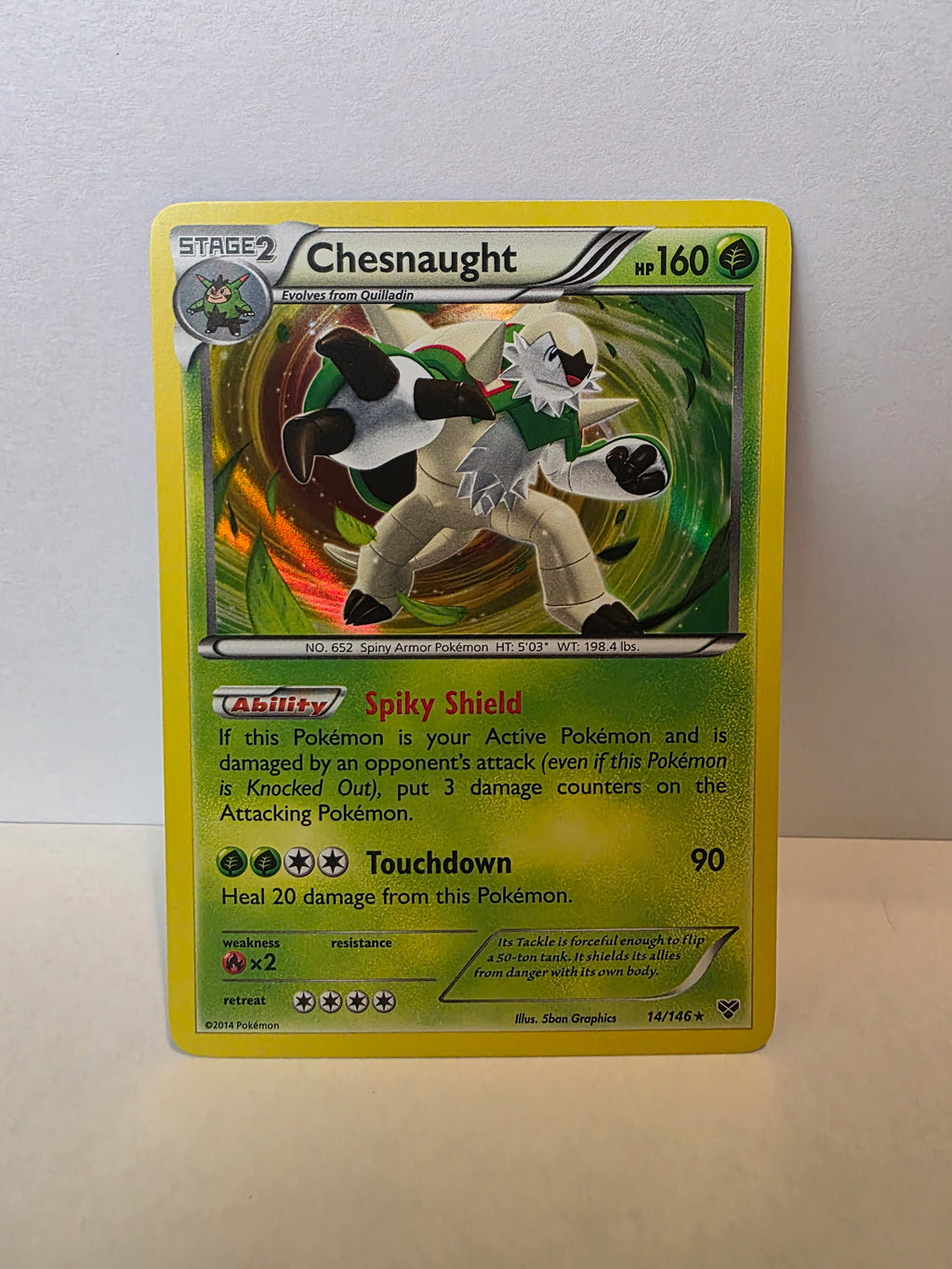 Chesnaught 14/146 – Pokémon TCG XY Base Set (2014) – Holo Rare – LP [005]