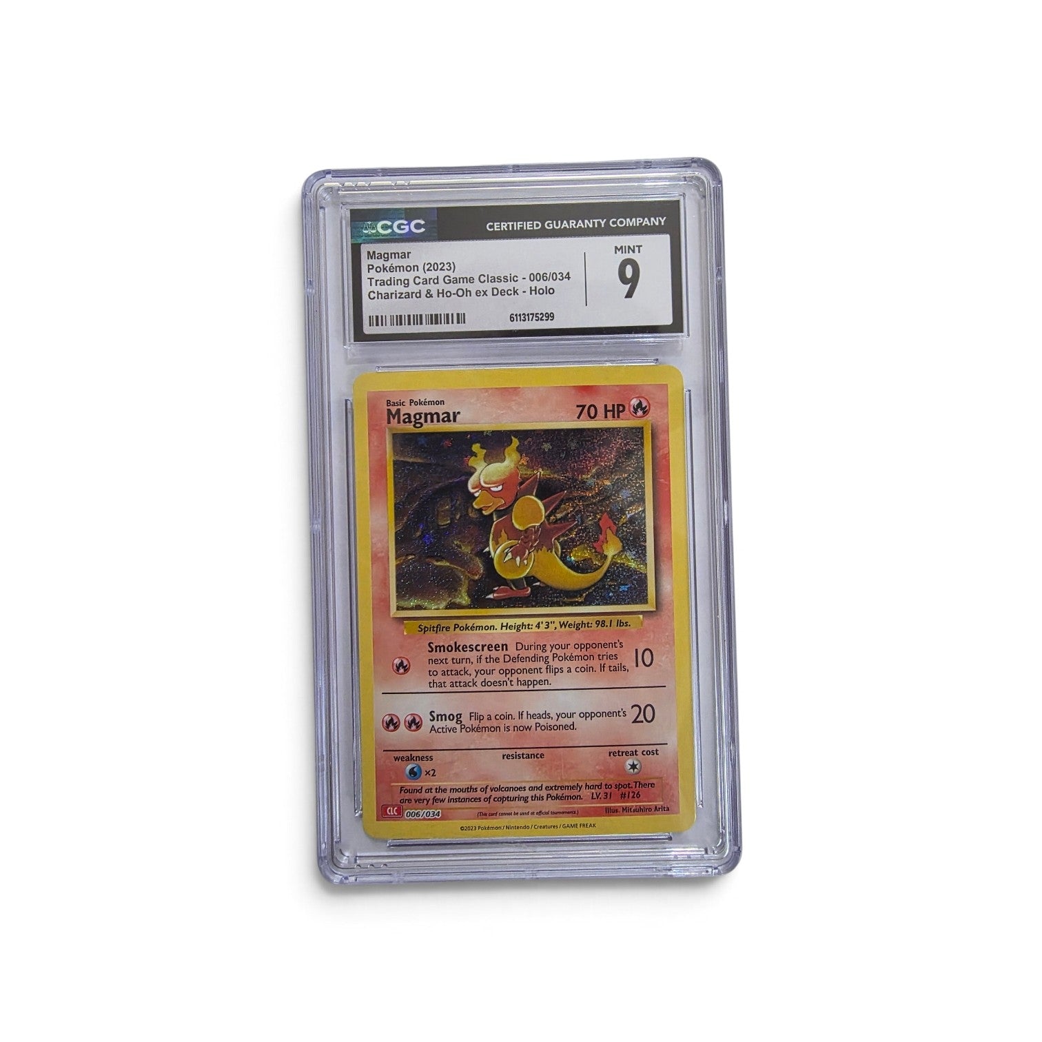 Magmar - Holo - CGC Mint 9 - Trading Card Game Classic Charizard & Ho-Oh ex Deck (2023) (#006/034)