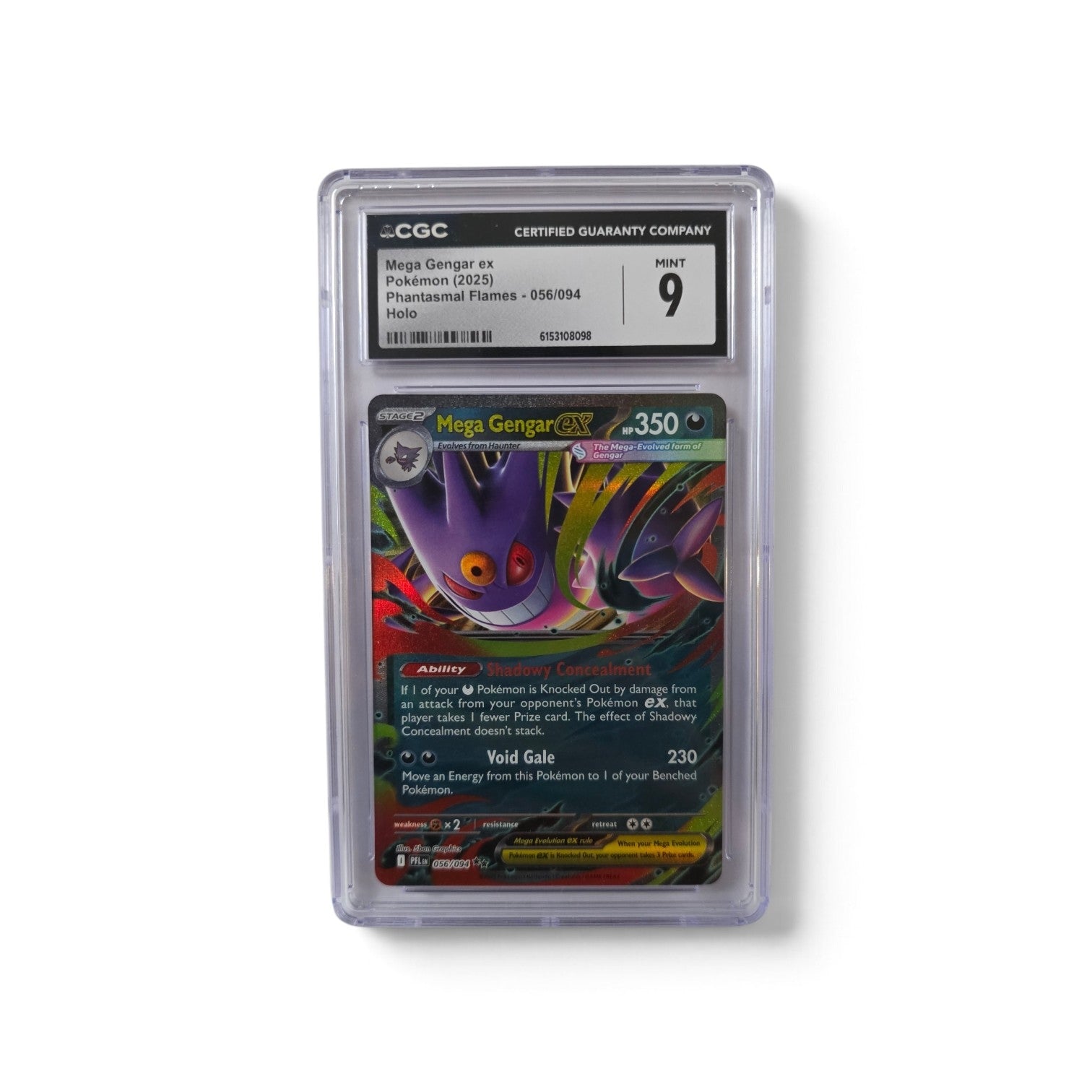 2025 Pokémon Phantasmal Flames MEGA GENGAR ex 056/094 (Holo) - CGC 9 Mint Graded Slab