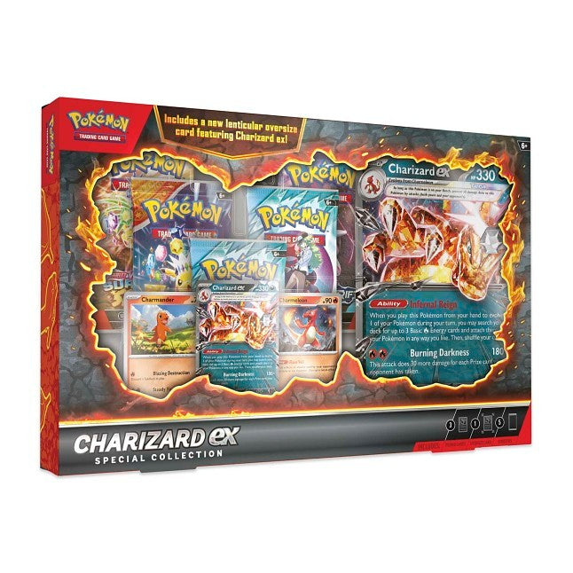 Pokémon Charizard ex Special Collection Box – 5 Booster Packs, Promo Cards & Oversized Charizard ex