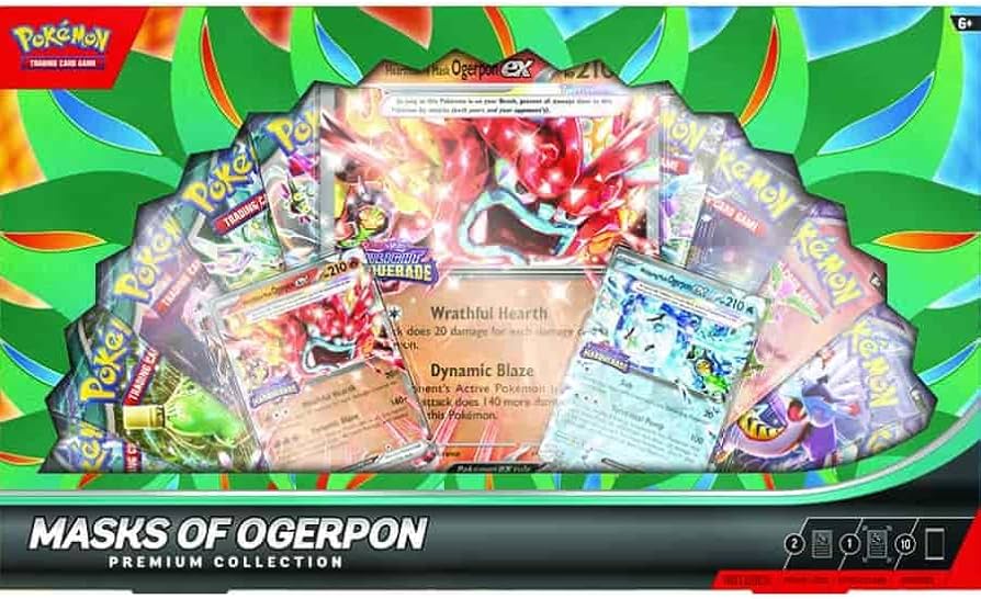 Ogerpon - Masks of Ogerpon Premium Collection Box - Factory Sealed - 2024 Pokémon TCG - 10 Booster Packs & Promo Cards