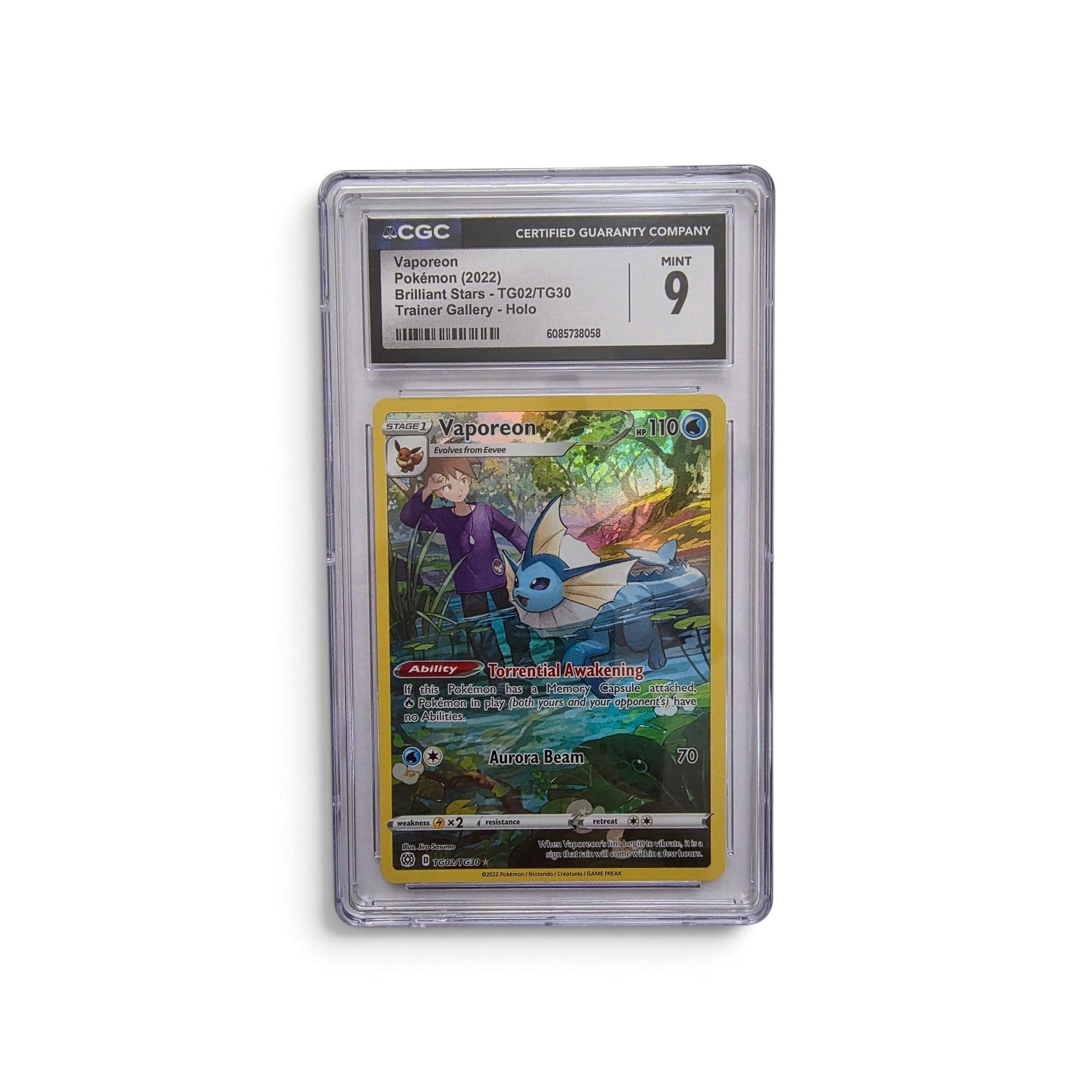 Vaporeon (#TG02/TG30) - Trainer Gallery Holo - CGC Mint 9 - Pokémon Brilliant Stars