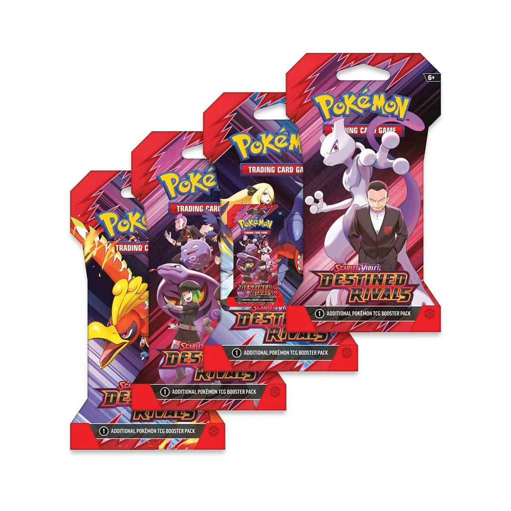 Pokemon Destined Rivals 4-Pack Art Bundle – 4 Booster Packs, Pokemon TCG