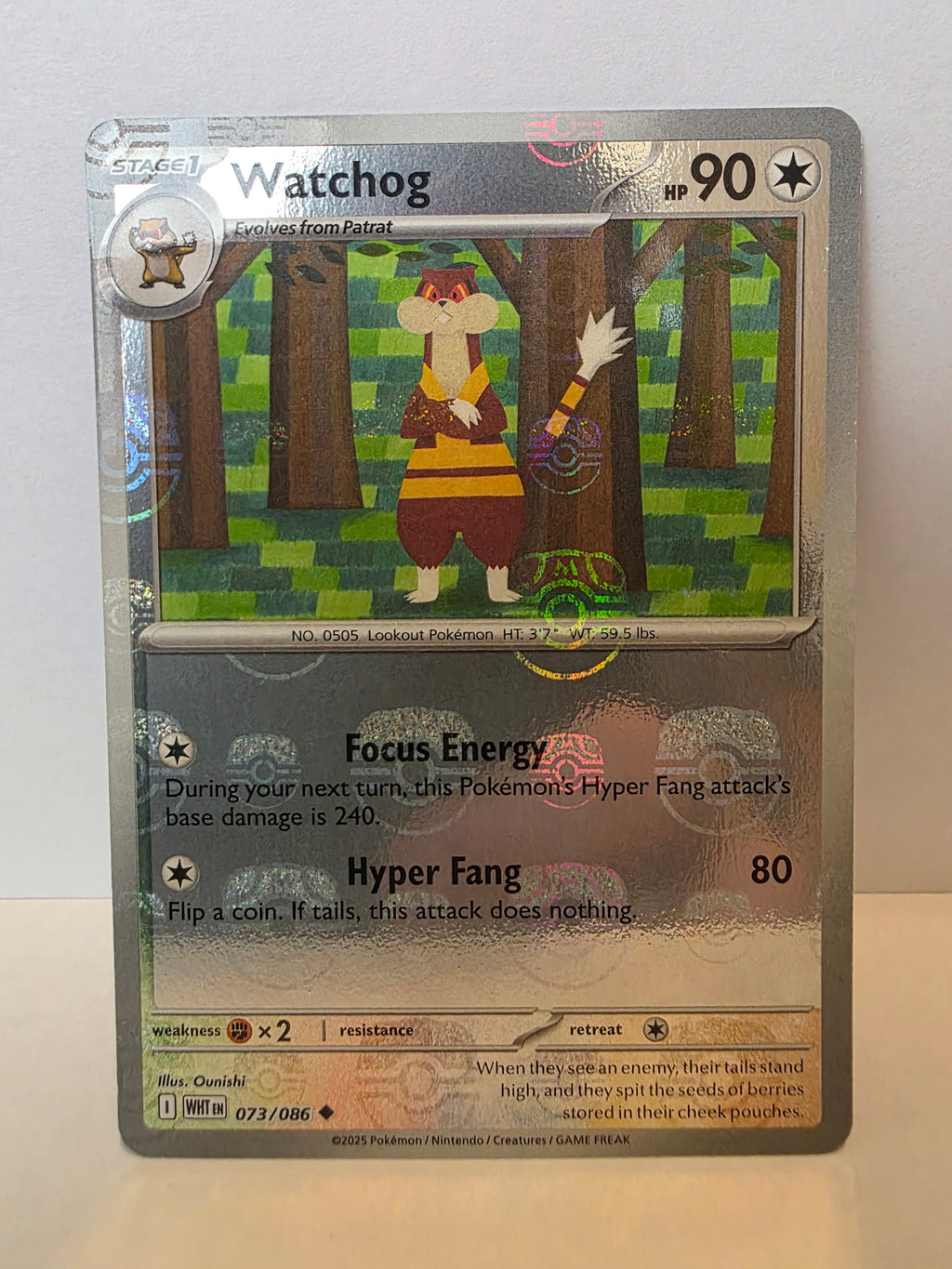 Watchog 073/086 – Pokémon TCG WHT (2025) – Reverse Holo Uncommon – NM [033]