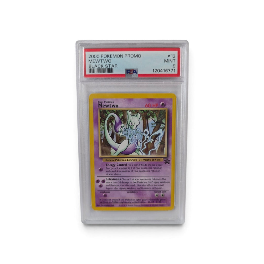 2000 Pokémon Promo MEWTWO #12 (Black Star) - PSA 9 Mint Graded Slab