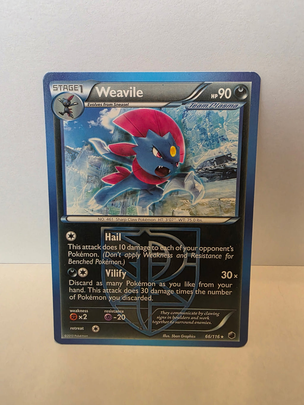 Weavile 66/116 – Pokémon TCG Plasma Freeze (2013) – Team Plasma Rare – NM/LP [011]